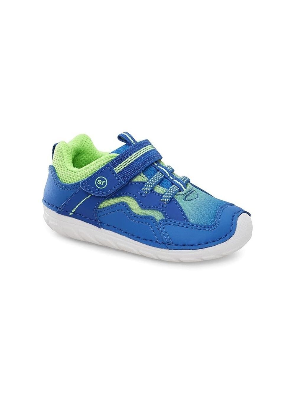 Size 5.5 Wide Stride Rite Vibrant Blue and Lime Green Baby Shoes